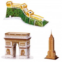 Set Of 3 3D Puzzle Paper World Architecture Model Series Of Children's Creative