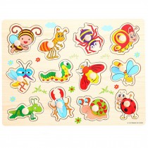 Kids Playschool Preschool Puzzled Educational Toy Wooden Puzzle,Insects