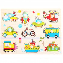 Wooden Kids Playschool Preschool Puzzled Educational Toy Puzzle,Traffic Tools