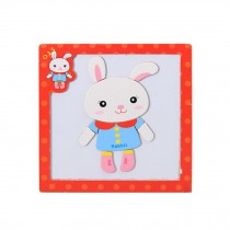 Wooden With Magnet Jigsaw Puzzle Children's Games Toys,Rabbit