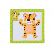 Wooden With Magnet Jigsaw Puzzle Children's Games Toys,Tiger