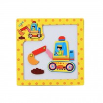 Wooden With Magnet Jigsaw Puzzle Children's Games Toys,excavator