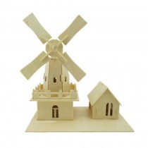 Wooden Puzzle Kit Jigsaw Wooden 3D Dutch windmill Puzzle
