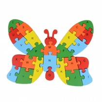 Wooden Block Animal Letter Figure Baby Early Childhood Puzzle Toy ( Butterfly )
