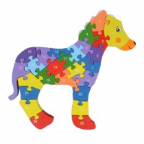 Wooden Block Animal Letter Figure Baby Early Childhood Puzzle Toy ( Horse )