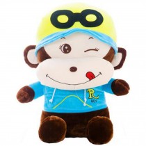 Plush Lovely Cartoon Monkey Doll Toy Girlfriend Birthday Pillow Gift Blue