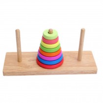 Wooden Multicolor Early Educational Round Superimposed Block Toys