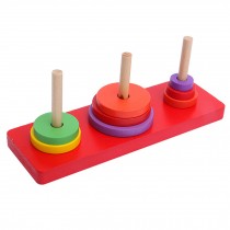 Wooden Multicolor Early Educational Round Superimposed Block Toys (common)