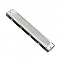 Beginner harmonica Silvery coverplate Key of C black 24 Hole Harmonica