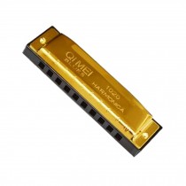 Golden Color coverplate Blues Mouth organ 10 Hole Key of C black Harmonica
