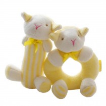 2PCS Baby Plush Soft Toy Baby Rattles Ring Rattle  Hand Grasp Rattle, Sheep