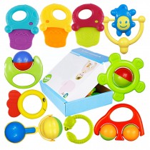 Baby Teether Toys and Rattles Toy Gift Sets/ 10 Piece Baby Rattle Toy Gift Set