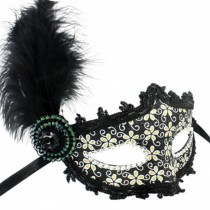 Villus Venetian Pretty Masquerade Mask Eye Mask Fancy Dress Accessory Black