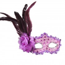 Feather Venetian Pretty Masquerade Mask Eye Mask Fancy Dress Accessory Purple