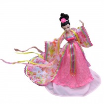 Beautiful Chinese Style Handmade Ancient costume Dress for 11.8" Doll Rose