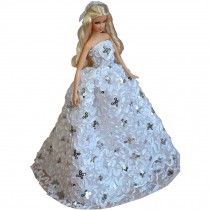 White sequins Beautiful Handmade Party Dress Formal Dress for 11.8" Doll