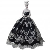Black Beautiful Handmade Party Dress Formal Dress for 11.8" Doll
