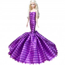Purple Stripes Handmade Party Dress Formal Dress for 11.8" Doll