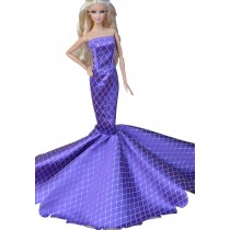 Blue Plaid Handmade Party Dress Formal Dress for 11.8" Doll
