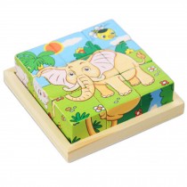 Children's Toys 3D Wooden Puzzle for Kids Educational Toy Animals Cube Puzzle