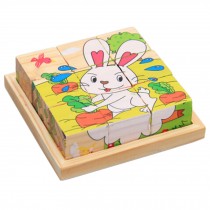 Children's Toys 3D Wooden Puzzle for Kids Educational Toy Poultrys Cube Puzzle