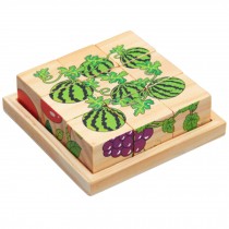 Children's Toys 3D Wooden Puzzle for Kids Educational Toy Cube Puzzle Fruits