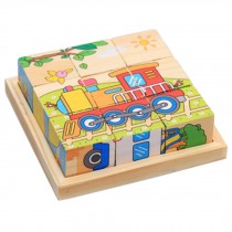 Children's Toys 3D Wooden Puzzle for Kids Educational Toy Cube Puzzle Cars