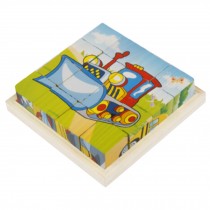 Educational Toy 3D Wooden Puzzle for Kids Cube Puzzle Transport(2 Years and up)