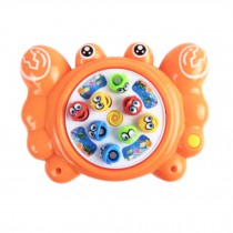 Electronic Toy Fishing Set Rotating Fish Game Toy With Music, Orange Crab