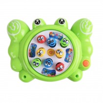 Electronic Toy Fishing Set Rotating Fish Game Toy With Music, Green Crab