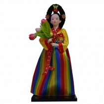 Traditional Furnishing Articles Korean Doll Ancient Costume Oriental Doll, E
