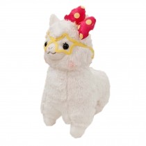 Llama Plush Toy Doll For Kids Lamb Ideas Stuffed Alpaca ( White Yellow Glasses )