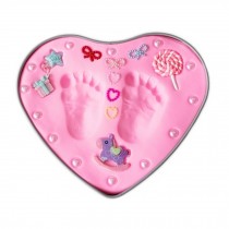 Best Gift For Baby Clay Keepsake Handprint & Footprint Ornament Kit Heart Pink