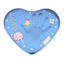 Best Gift For Baby Clay Keepsake Handprint & Footprint Ornament Kit Heart Blue