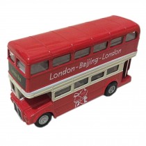 Lovely London Double-Decker Bus Model With Light And Sound,Red/White