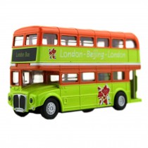 Lovely London Double-Decker Bus Model With Light And Sound,Orange/Green
