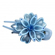 Elegant Flowers Pattern Hair Clip Acrylic Duck Bill Hair Clip 1 piece, BLUE