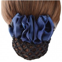 Elegant Hair Net Women Girls Bowknot Hair Clips Spring Clip 2 pieces, BLUE
