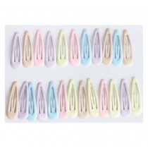 Little Girls Snap Hair Clips Women Metal Hair Barrettes Hairpins 30 pieces (Ice-cream Color)
