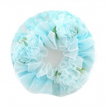 6 pieces Girls Ballet Dance Hair Net Hair Accessories Elastic Flower Edge Hairnet, Light Blue