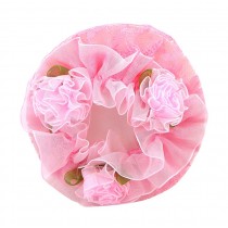 6 pieces Girls Ballet Dance Hair Net Hair Accessories Elastic Flower Edge Hairnet, PINK