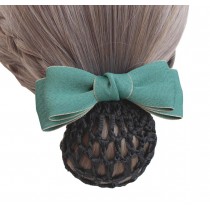 2 pieces Hair Clips Hairnets Hair Styling Accessories Hair Bun Cover Nets, Light Green