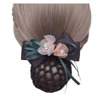 Elegant Flowers Hair Clip Barrette Stewardess Nurse Office Hair Clip Snood Net (1 piece), NO.01