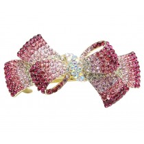 Hair Decorations Exquisite Bowknot Shaped Rhinestone Hair Barrette Clip 1 piece, PINK