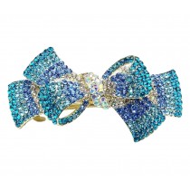 Hair Decorations Exquisite Bowknot Shaped Rhinestone Hair Barrette Clip 1 piece, Sky Blue