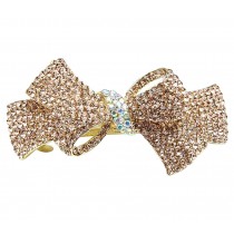 Hair Decorations Exquisite Bowknot Shaped Rhinestone Hair Barrette Clip 1 piece, CHAMPAGNE