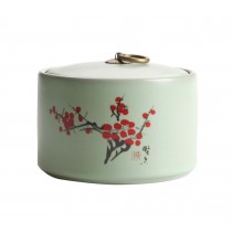 Modern Kitchen Storage Containers Ceramics Tea Canister Jar, Plum Blossom
