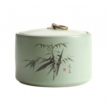 Modern Kitchen Storage Containers Ceramics Tea Canister Jar, Bamboos