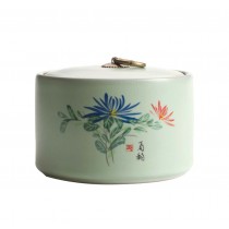 Modern Kitchen Storage Containers Ceramics Tea Canister Jar, Chrysanthemum