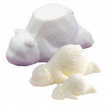 White - 1 Pc 18 cm Silica Gel Polar Bear Ice Cream Animal Mold Decor Candle Mold